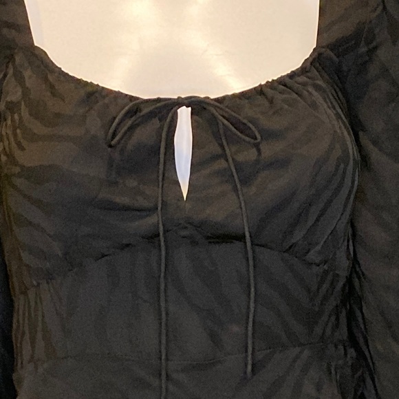 NWT Favorite Daughter Black Zebra Jacquard The One That Got Away Dress - Sz 10 - Picture 5 of 10